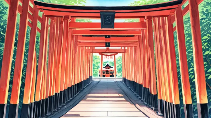 Fushimi Inari Shrine watercolor