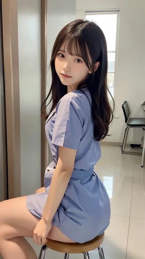 best quality, details, beautiful, insanely details, abusseur dress,perfect anatomy,
Japanese woman turning her butt k, black hair,Age 25,
(slender),
(small breasts best quality),
nsfw,(pubic hair:1.5),(open_cat:1.0)Thinking, serious expression, sitting...