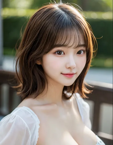 incredibly absurd, beautiful and cute 20-year-old Korean girl with a photorealistic face, showcasing top-quality craftsmanship. Her slender frame adorned with short, messy hair. The artwork high-resolution, allowing for ultra-detailed features to be captur...