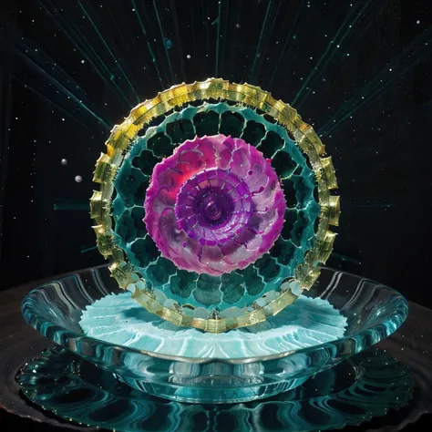 Seabed ice sheet background,detailed armor, ornate headdress, samurai helmet(((Dynamic rotating concentric circles)))(Dynamic rotation of concentric circles)Mandala is the result of the long journey of creating concentric circles of liquid color, there is ...