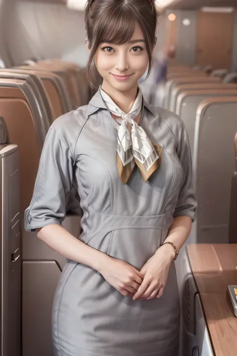 (masterpiece:1.2, best quality:1.2), 32kHDR, High Resolution, (alone、1 girl)、(Starlux Flight Attendant Uniforms)、 (At the airport counter, professional lighting)、A proper woman, beautiful face,、(Starlux Flight Attendant Uniforms Short Sleeve)、(Starlux Fli...