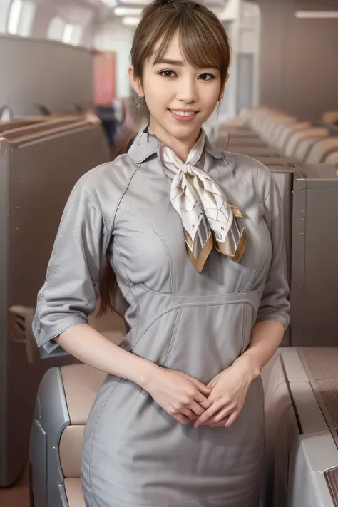 (masterpiece:1.2, best quality:1.2), 32kHDR, High Resolution, (alone、1 girl)、(Starlux Flight Attendant Uniforms)、 (At the airport counter, professional lighting)、A proper woman, beautiful face,、(Starlux Flight Attendant Uniforms Short Sleeve)、(Starlux Fli...