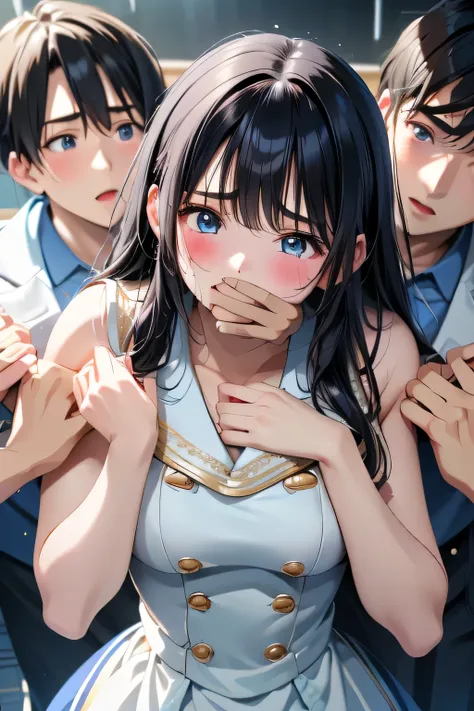 (    manga    、anime、story)、(    masterpiece 、    top quality、    Ultra High Resolution )、(    perfect face 、    facial beauty、      beautiful eyes  )、( shout、    Resist   、     are embarrassing   )、sweat  、  indivual   、     are embarrassing   、 (      lo...