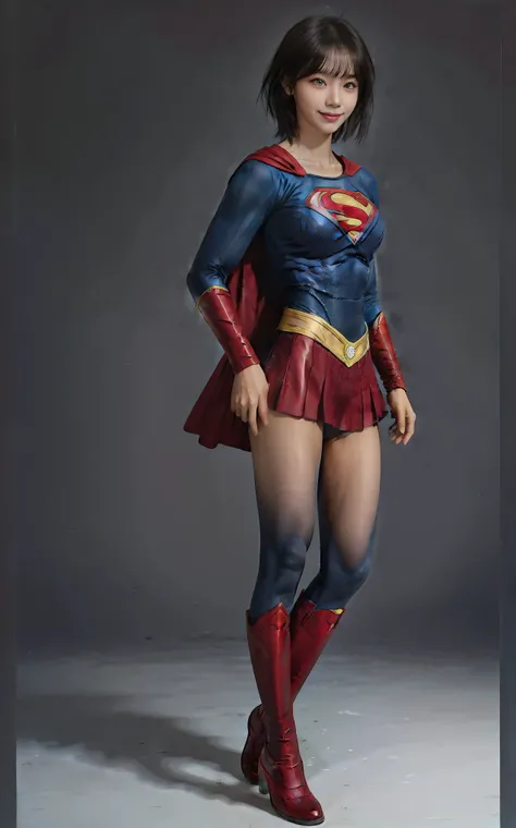 no background、 She always opens her mouth 、 She always has a troubled face 、Always close your eyes、((( BEAUTIFUL LEGS WITH BLACK TIGHTS .)))、(((stretch your legs、expensive、Expressing a beautiful smile)))、((((Make the most of )))、(((supergirl costume)))、(((...