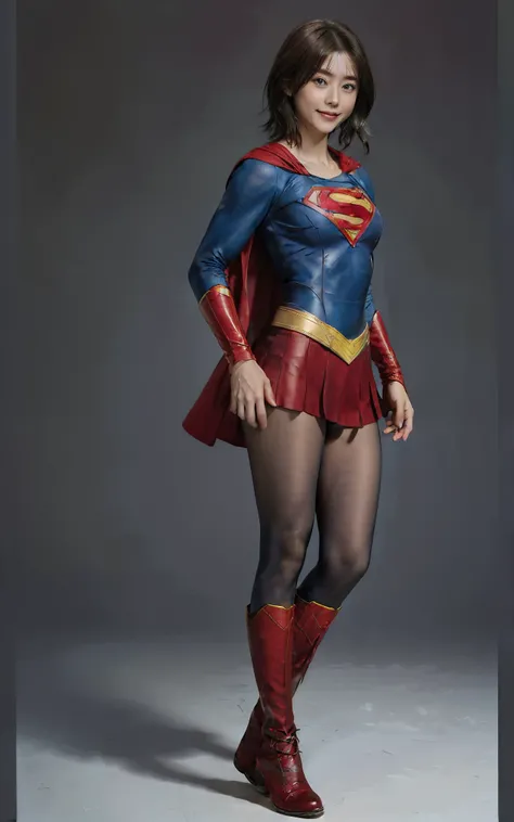 no background、 She always opens her mouth 、 She always has a troubled face 、Always close your eyes、((( BEAUTIFUL LEGS WITH BLACK TIGHTS .)))、(((stretch your legs、expensive、美しいsmileを表現する)))、((((Make the most of )))、(((supergirl costume)))、((( beautiful shor...