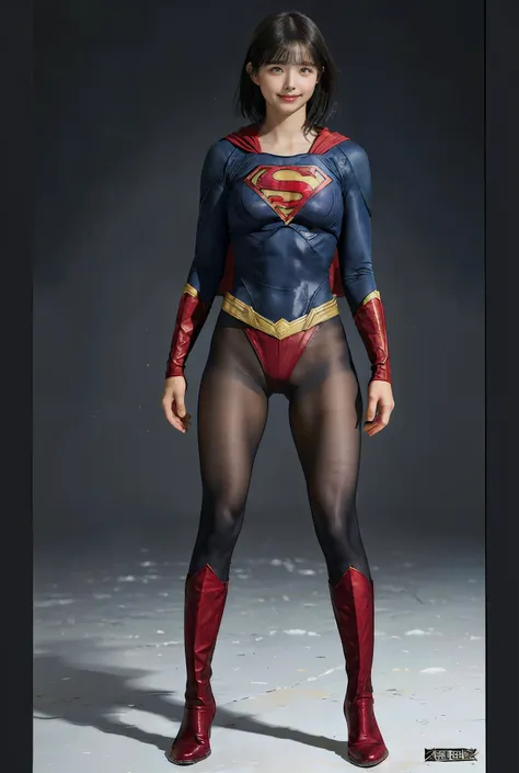 no background、 She always opens her mouth 、 She always has a troubled face 、Always close your eyes、((( BEAUTIFUL LEGS WITH BLACK TIGHTS .)))、(((stretch your legs、expensive、美しいsmileを表現する)))、((((Make the most of )))、(((supergirl costume)))、((( beautiful shor...