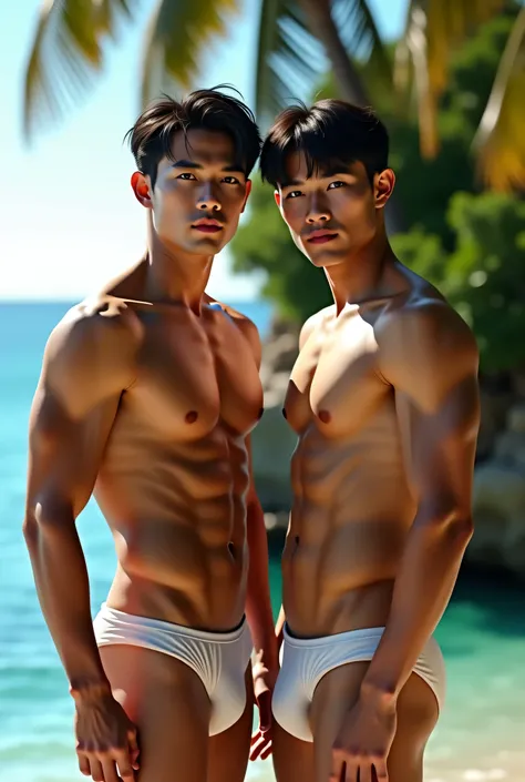  completely naked、 erections、 Attractive Asian Young and Cute Men, 20 years old, Mature and Attractive Cute Men , luxury, big penis,  outside, swimsuit、wet body, masterpiece, top quality