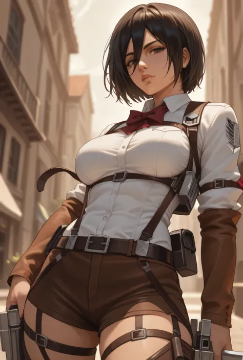 Alta resolución,  a girl, alone, mikasa ackerman,  animated, 