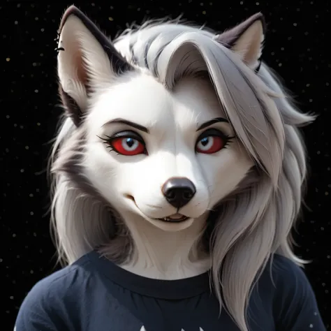 Loona, furry female, baggy pants, pose, Lonely, Space Opera style, masterpiece, best quality, absurdres, color graded, soft warm lighting, subsurface scattering, face focus
