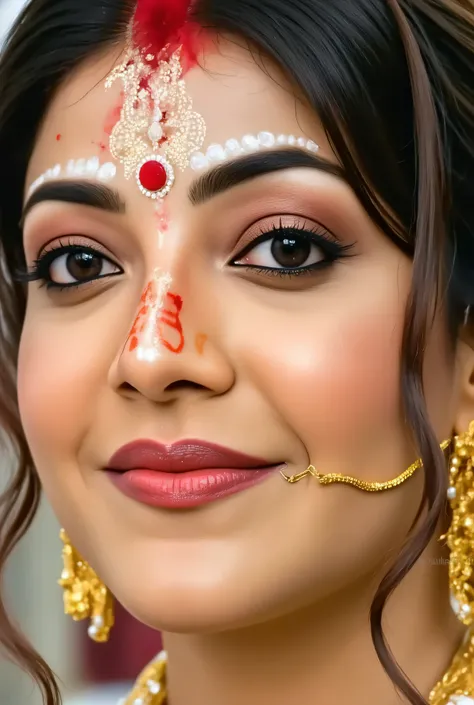Glamorous figure,  huge breasts, Plump chest, green sheer underwear  ＭCharacter opening front leg, hindu tattoo all over her body, 'OM' necklace, sindoor on her forehead, sindoor spill on her nose and breasts, hindu temple in background, blur background