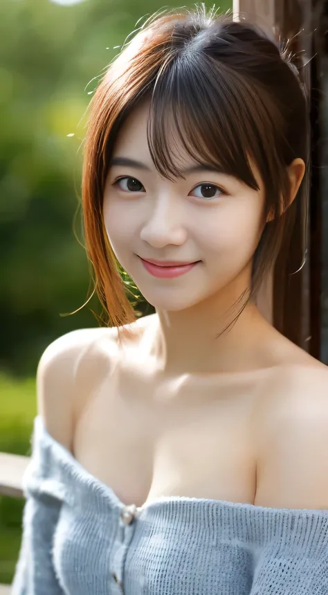 masterpiece,best quality,(Japanese girl),((Beautiful girl)),cleavage,(off shoulder:1.2),(perfect body beauty:1.2),(shy smile),From slightly above