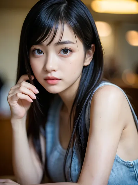 (Best quality, Masterpiece, Ultra High Resolution, (Photorealistic:1.4), Raw Photo, depth of field, professional lighting, perfect anatomy, extremely details), 1girl, 15-years-old, the most famous Japanese idol, (wearing most photorealistic clothes), (((mo...