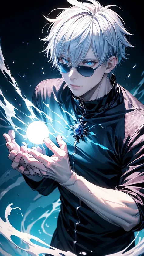 An animated boy with white hair and black glasses standing in front of a blue sky, Kaneki Ken, best anime 4K konachan wallpaper, kaneki ken, Trigger Anime Art Style , Badass Anime 8k, tall blue eyed anime man , 4k anime wallpaper, anime wallpaper 4k , a...