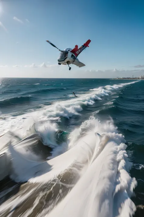 flying hovering over the water blown by the wind of the water manyiprat at the feet