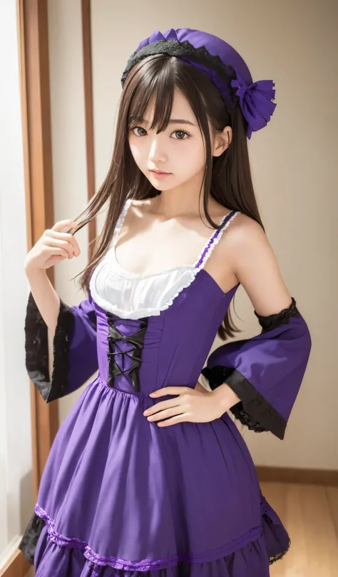 Picture of a Woman Wearing a Purple Dress and Hat ,  ピュエラ  Lolita Styleの少女の肖像 , Lolita fashion ,   Sakihime-chan  frank franzzeta , Victorian Style Outfit,  Sakihime-chan ,   Lolita Style, Rococo Dress,   cute like an angel  ,  Victorian costume ,  Belle D...