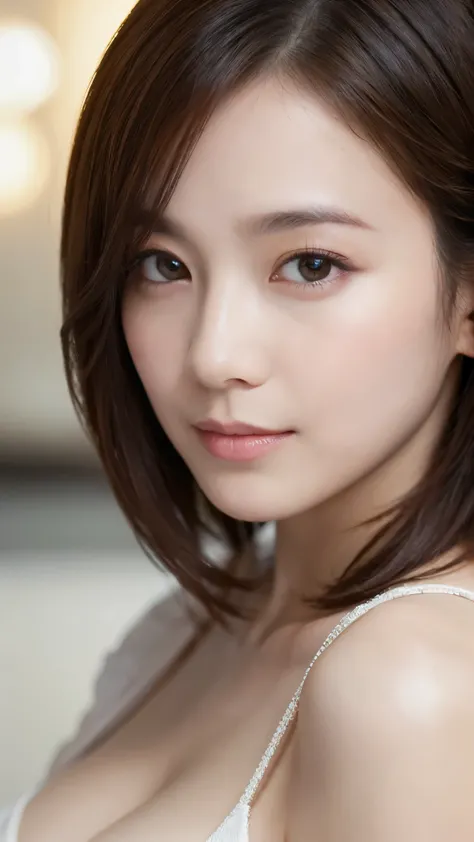 ８k, 非常にdetailed, masterpiece, top quality, Photorealistic, detailed, beautiful eyes,  40 year old woman, 1 person, cute, Lower lip is thick, face the front, beautiful body, ((staring at the viewer&#39;s eyes)), beautiful hairstyle,  light clothing,  very s...