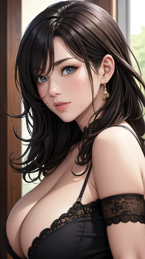 ８k, extremely detailed, masterpiece, top quality, Photorealistic, detailed, beautiful eyes,  40 year old woman, 1 person, cute, Lower lip is thick, face the front, beautiful body, ((staring at the viewer&#39;s eyes)), beautiful hairstyle,  light clothing, ...