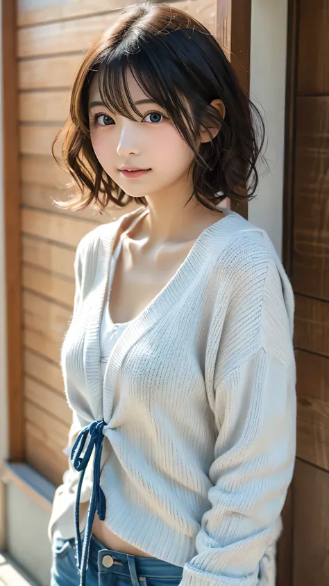  Japanese girl facing the front, super high image quality, cute, pretty, sexy, playful, cute model actress, Japanese pretty girl, Lori, loose, short, curly hair, excellent skeleton, beautiful, beautiful, beautiful, beautiful, beautiful, beautiful, beautifu...