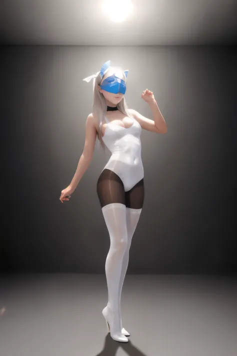 perfect face, Shiny pantyhose mask:4.0, Shiny pantyhose face:4.0, shiny nylonface:4.0, pantyhose head:1.0, white pantyhose:4.0, Bodystocking:4.0, pantyhose body, pantyhose hands:4.0, high quality lighting, full body
