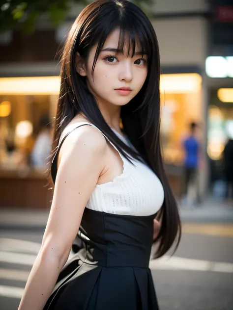 (Best quality, Masterpiece, Ultra High Resolution, (Photorealistic:1.4), Raw Photo, depth of field, professional lighting, perfect anatomy, extremely details), 1girl, 15-years-old, the most famous Japanese idol, (wearing most photorealistic clothes, most a...