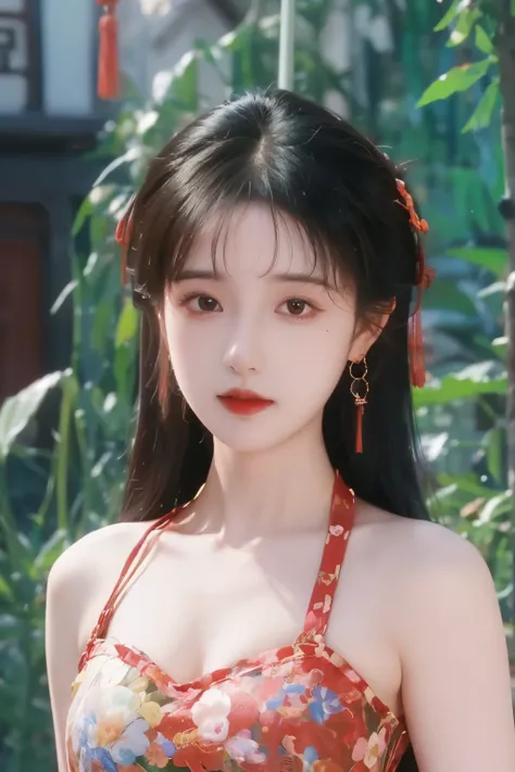 ( masterpiece, Top Quality, Best Quality, official art, Beautiful and aesthetic:1.2), (1 Girl:1.3), flat chest, extremely detailed,(Fractal Art:1.1),(colorful:1.1)(Flowers:1.3),Highest Detail,(dynamic pose), (background:1.3), (traditional Chinese costume:...