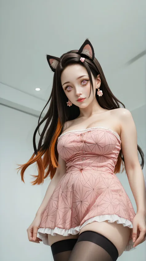 punctuation_9, punctuation_,Below 8,sharp focus,, absurdres, highres,  illustration,


me_facing,1girl, kamado nezuko, Kimetsu no Yaiba, pink eyes, black hair, brown hair,  two-tone hair , forehead,she is a hidden barrel with cat ears,has cat claws and her...