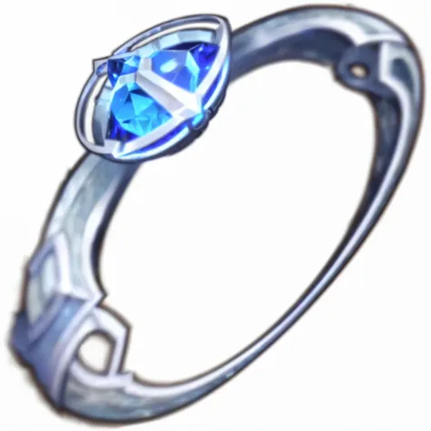 Close up of a ring with a blue gemstone, Ring of Elders , RPG Items,  item art ,  modular project ,  ring , Potion Belt,  Agamento's Ball ,  League of Legends inventory item , Silver Monocle,   heavy jpeg artifact blurry  , Legendary Items,  huge stylized ...