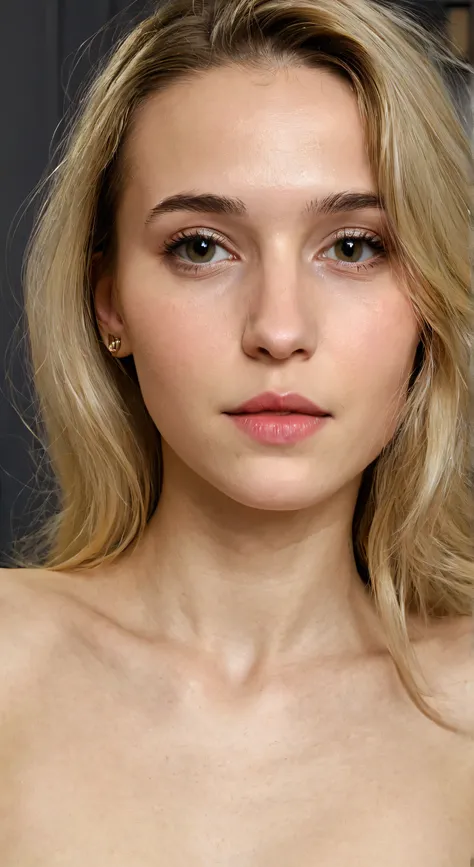 A European and American woman has half a face，Withdraw above collarbone
