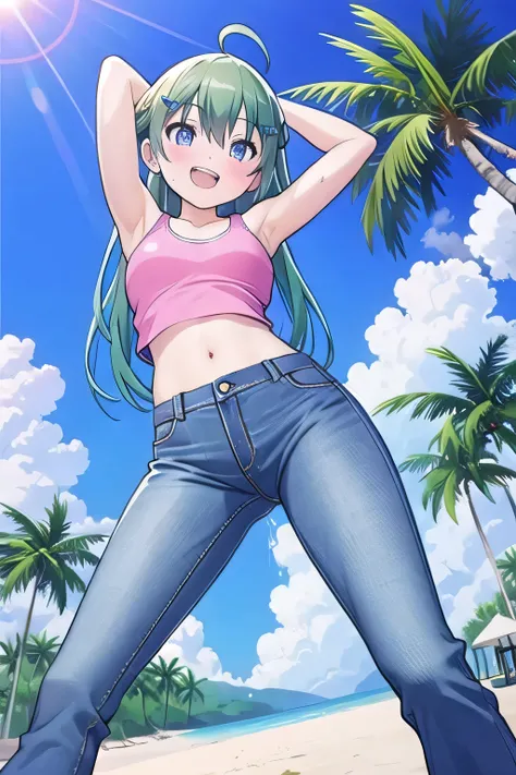 masterpiece, best quality, ultra detail, ((Perfect Face, perfect eyes, perfect hair, perfect arm)), 1girl, 14yo, petite, ((round face, ecstasy, orgasm face, drooping eyes, shame smiling, blush)), dropping eyes, sleepy, Open mouth, ((White teeth)), backgrou...