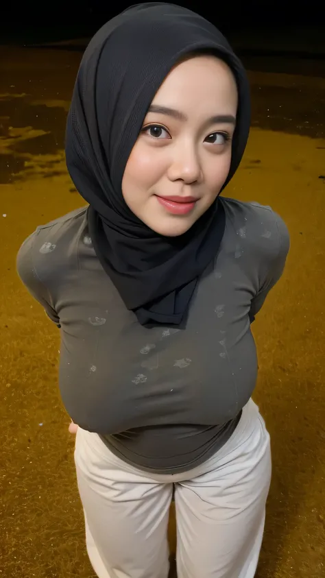 (((Plump body 1.8))), ((overweight)), (Bloated stomach:1.3), (wide fat arm:1.35), ((BBW:1.44)), (telfar ugg sweatpants), ((Femboy)), ((MINI HIJAB)), adorable, 1 femboy, (face to face), ((baby face)), (cry sad face expression), half body portrait, (fce deta...