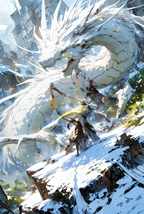 Small-sized dragon ( Frost white skin, eyes yellow)