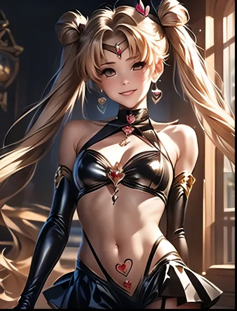 （（（ＳＦＷ、Highest quality、 first class masterpiece 、 normal body of a real person 、8k、  detailed faces 、super precise、   real color 、５refer to、Highest）））、Sailor Moon、sailorMoon、 Gold、twin tails、Magic Girl、pretty girl、 can be used、 Navel Exposure 、Big Breasts、...