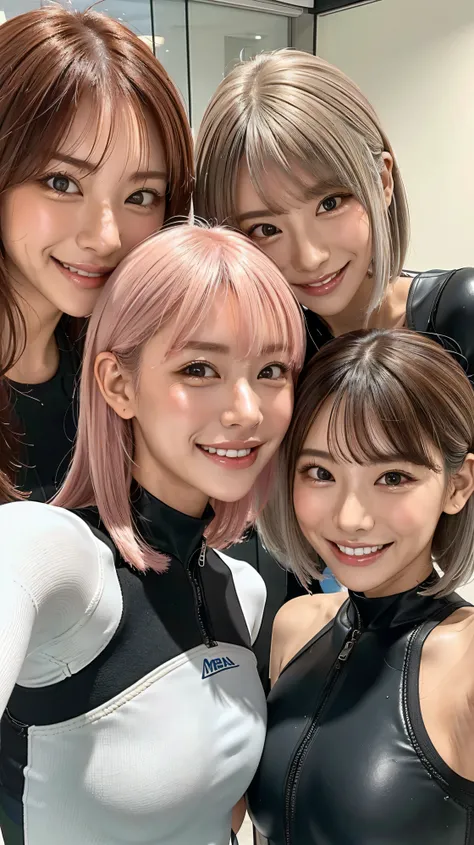   look at me,look at me with a smile            、vision、        two beautiful women   、Looking at Us Closer、looking at us with their faces close to the front、I'm looking at my beautiful platinum-colored hair at an angle 、close to the front            、    ...