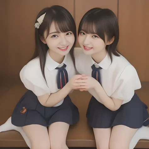 (masterpiece, best quality:1.2), High resolution, 1080P, 8K, 1girl, solo, (((Too beautiful Two zinomy noble lovely succubi idols)) are seated on the viewer's leg and caressing the viewer together. Beautiful face looking up. All the girls are noble, neat, i...