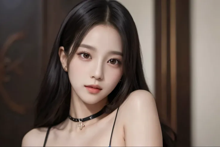 Jisoo has a balanced oval face, với các đường nét delicate, harmony. Her face is considered by many people to be naturally beautiful, No need for a lot of makeup.
Eye: Jisoo has big eyes, round, long lanh, light brown color. Her eyes are likened to "puppy...