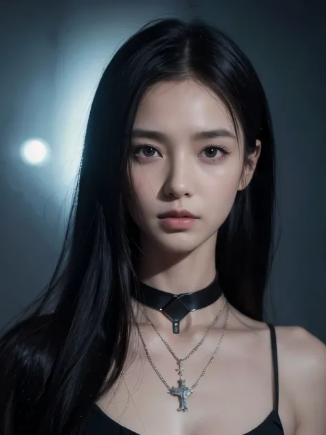 origin of humanity, rick owne's clothes, rick owen, rick owen styls, underworld、A catastrophic world of death、Blood rain, long hair woman, Makeup reminiscent of the devil, A face that looks like that ; Remain silent., His eyes sparkled., black clothes,...