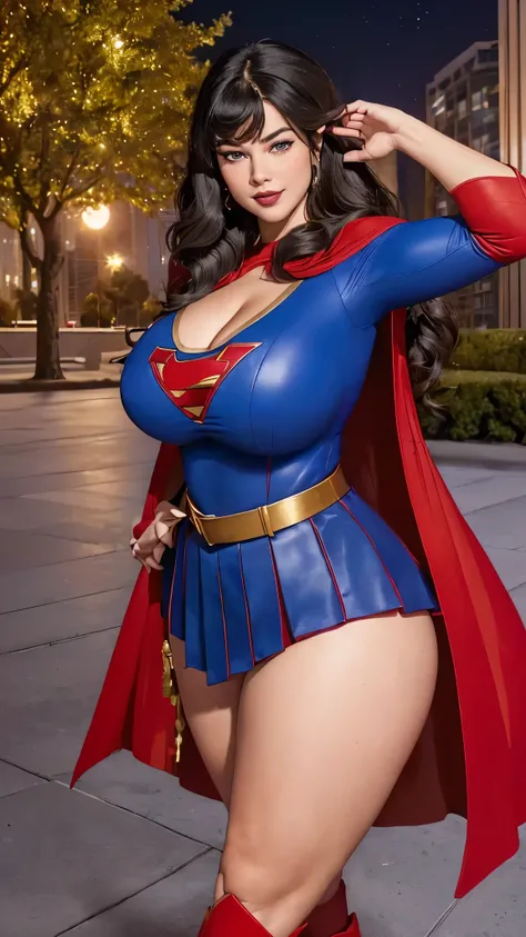 donnatroy, DisneyAurora, Beautiful woman, Kate Upton, 47 years old, (((long wavy black hair, hair pulled back with bangs, long wavy black hair, hair pulled back with bangs))) sexy, voluptuous, curvy, cherry Red lipstick, violet eyeshadow, hands free, stand...