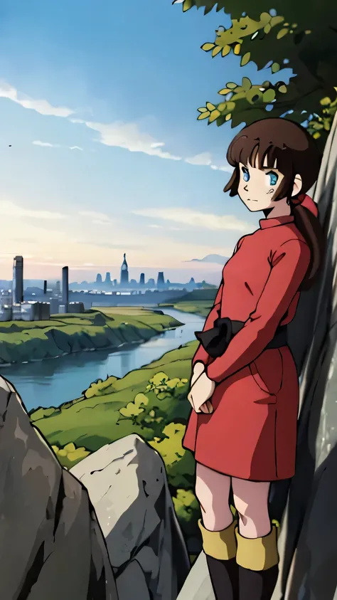 masterpiece, best quality, Alone, 1 girl,wilderness, anime style,viewers,
 cities