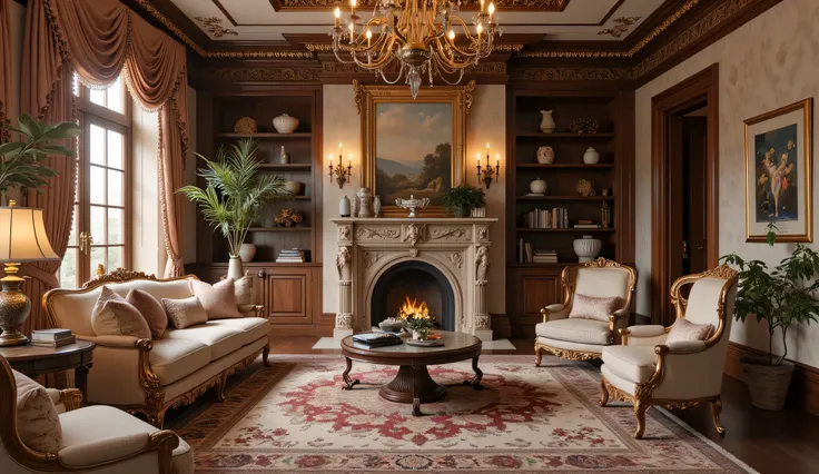 rich Mansion living room real no people