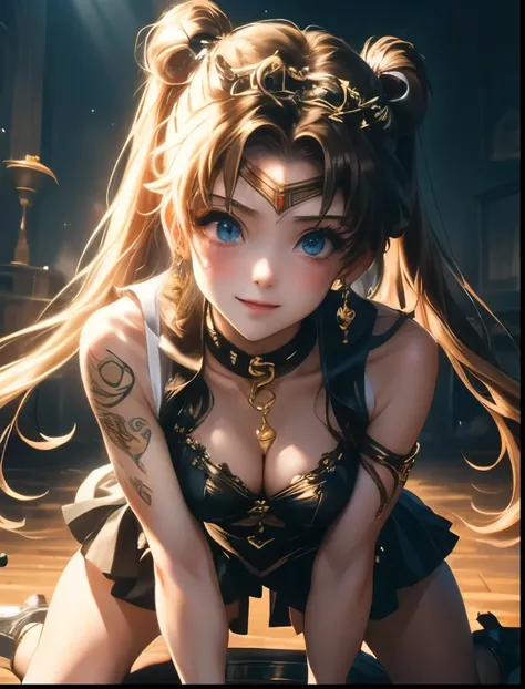 （（（ＳＦＷ、Highest quality、 first class masterpiece 、 normal body of a real person 、8k、  detailed faces 、super precise、   real color 、５refer to、Highest）））、Sailor Moon、sailorMoon、 Gold、twin tails、Magic Girl、pretty girl、 can be used、 Navel Exposure 、Big Breasts、...