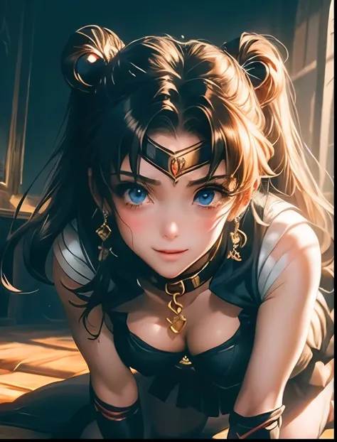 （（（ＳＦＷ、Highest quality、 first class masterpiece 、 normal body of a real person 、8k、  detailed faces 、super precise、   real color 、５refer to、Highest）））、Sailor Moon、sailorMoon、 Gold、twin tails、Magic Girl、pretty girl、 can be used、 Navel Exposure 、Big Breasts、...