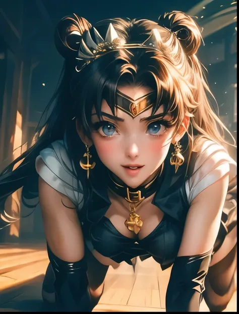 （（（ＳＦＷ、Highest quality、 first class masterpiece 、 normal body of a real person 、8k、  detailed faces 、super precise、   real color 、５refer to、Highest）））、Sailor Moon、sailorMoon、 Gold、twin tails、Magic Girl、pretty girl、 can be used、 Navel Exposure 、Big Breasts、...