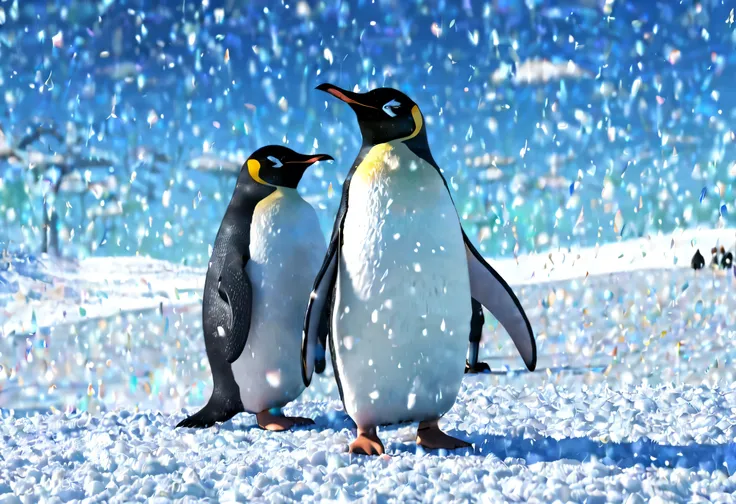 there are two penguin that are standing in the snow together, penguinズ0, penguin, Anime movies, Anime movies, ren's Anime moviess, 3 d Anime movies, snowboarding penguin, Anime movies scene, penguinin, 3 days 8 kilos , wonderful scene, Anime movies still, ...