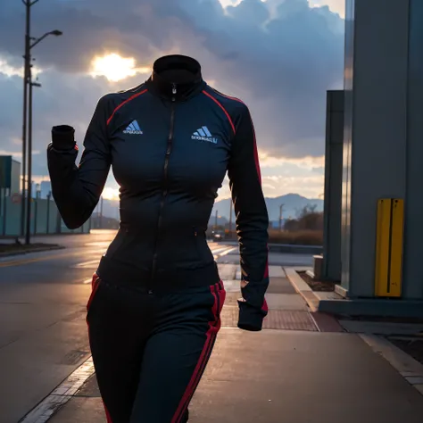 1girl, (invisible, no humans, headless, faceless:1.5), (8k, RAW photo, best quality, masterpiece:1.2), (realistic, photo-realistic:1.37), photon mapping, radiosity, ((Hasselblad photography)), physically-based rendering, detailed cloth texture, tracksuits,...