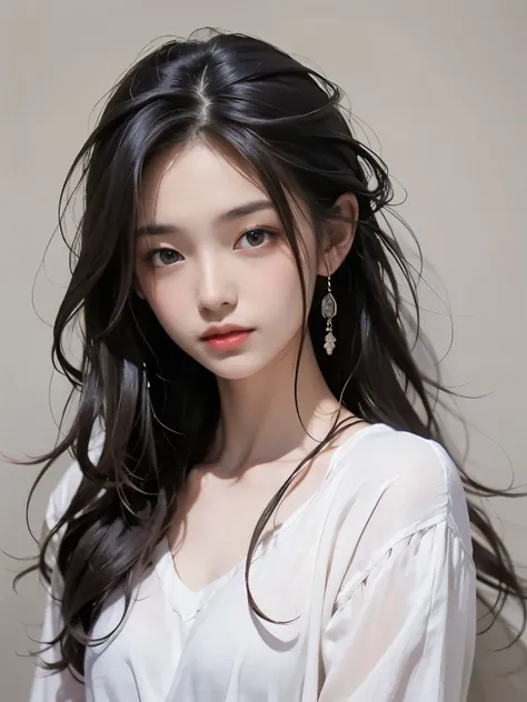 Zerg Queen Beautiful Girl: Ranlinger, 18-year-old, goddess, Messy Hair, Oil, romanticism painting, beautiful Perfect Face, Soft Skin, Perfect Face, Yasutomo Oka's painting style, Big Breasts, Add light purple and purple, Add Light Red, Complex details,...