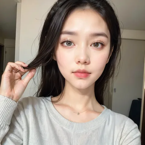 ((Best quality, 8k, Masterpiece :1.3)), 1girl,(random hairstyles), Casual outfit :1.2, Indoor, Ultra-detailed face, Detailed eyes, Double eyelid