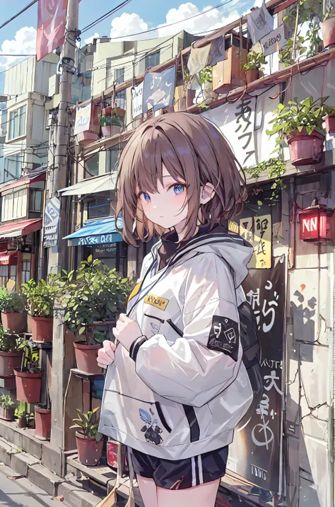 anime、Digital Art、flat design、超high definition, (masterpiece:1.2), best quality, high definition, Award-winning, high detail,Little Bang 、1 Traveling Girl 、( listening to music with headphones in the car、 Open a Window and Look Outside )、 Cool Job 、her hai...