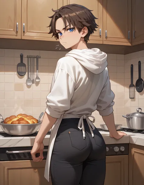 adult, male, adult, handsome, beige skin, tomboy, brown hair, short hair, hair on forehead, bright blue eyes, tall height, light curvy thighs, light curvy hips, thin waists, flat chest, light ass, skinny, detailed eyes, detailed face, detailed body, adult,...