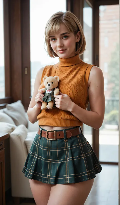 maximum image quality, outstanding details, ultra-high resolution, (Fidelity: 1.4), The best illustration , Please details, Ashley Graham / Resident Evil 4 Remake, A highly condensed girl, With a delicate and beautiful face, short blonde hair, wearing a b...
