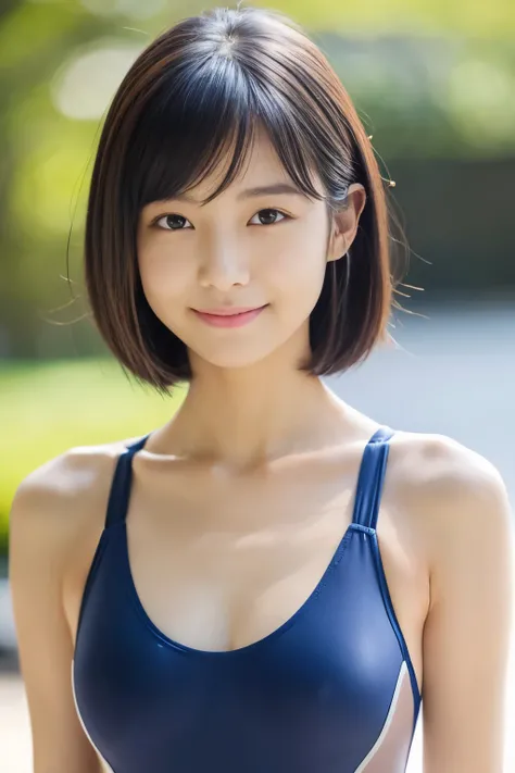  (Highest quality), (Beautiful  Japanese girl), (Moisturized lips), Narrow eyes, double eyelid, Delicate clavicle, Flat Chest , underdeveloped udder, smile, (Spotted sunlight: 1.2), Professional Lighting, (Petite figure), (Sunburned skin: 0.2), Full body p...